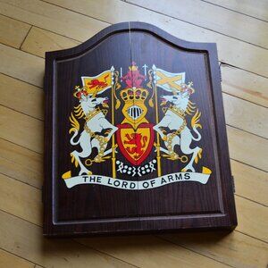 Vintage Franklin Master Cabinet & Dart Game Set The Lord Of Arms